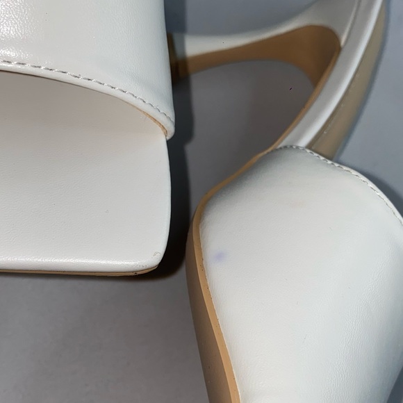 Fashion Nova White Square Toe Heeled Sandals - Picture 6 of 6